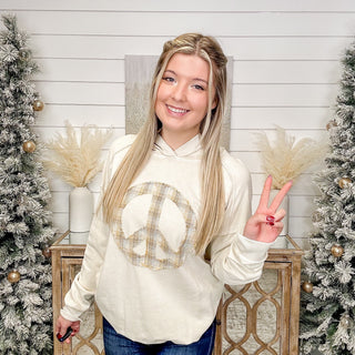 Easel Peace at Last Cotton Long Sleeve Hooded Top - 4 colors!