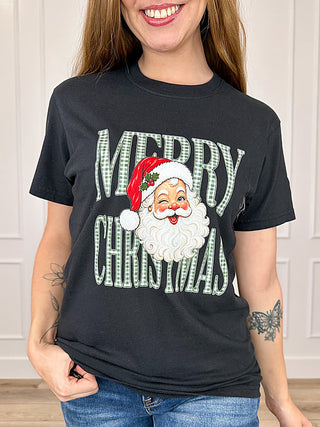 Santa Says Cotton Short Sleeve Black Avery Mae Graphic Tee Shirt (Comfort Colors) | Avery Mae Boutique