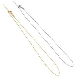 Simple link chain necklace with slim gold and silver tones