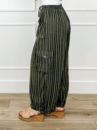 Subtle Complexities High-Rise Cotton Wide Leg Cargo Avery Mae Bottoms - Multiple Colors (view 2) | Avery Mae Boutique