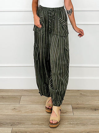 Subtle Complexities High-Rise Cotton Wide Leg Cargo Avery Mae Bottoms - Multiple Colors | Avery Mae Boutique
