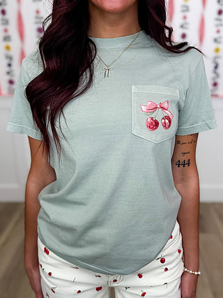 Sweet Pickings Cotton Short Sleeve Green Avery Mae Graphic Tee Shirt (Comfort Colors) | Avery Mae Boutique
