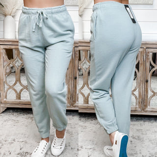 Spend More Time High Rise Mono B Cotton Mint Joggers