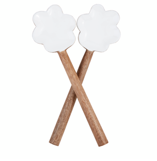 Scalloped Wooden Serving Utensils - 2 piece set!