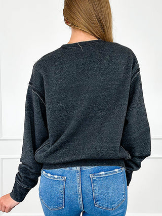 Taking a Detour Cotton Blend Long Sleeve Avery Mae Crewneck Sweatshirt - Multiple Colors (view 2) | Avery Mae Boutique