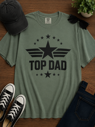 Top Dad Cotton Short Sleeve Green Avery Mae Graphic Tee Shirt (Comfort Colors)