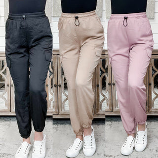 Trust Fall High Rise Cargo Joggers - 3 colors!