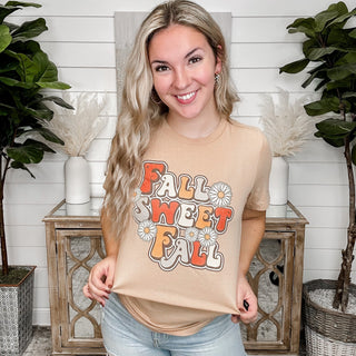 Sweet Fall Cotton Sand Graphic Tee Shirt