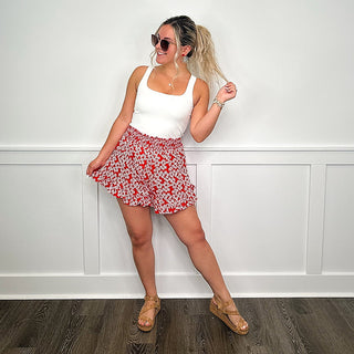White square-neck sleeveless bodysuit top