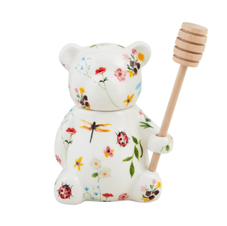 Floral Honey Bear Ceramic Jar - 2 piece set!