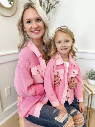 Perfect Timing Mommy & Me Long sleeve Shacket - 5 colors!