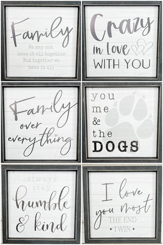 Sentimental Family Wood Signs - 7 options!