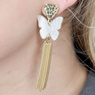 Be Free Gold Tassel Drop Earrings