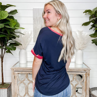 Get To Know Rayon Blend Short Sleeve Avery Mae Star Top - 2 colors!